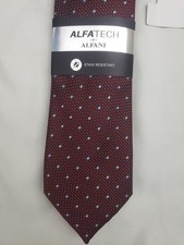 69 New Alfani Men's Marshall Dot Neck Tie Burgundy Size One