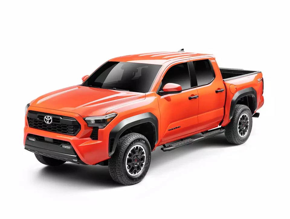 Ionic 4" Curved Black Nerf Bars Fit 2005-2023 Toyota Tacoma Double Cab Foto 3 de 4