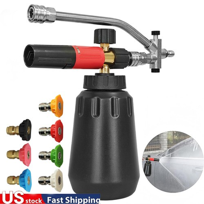 #ad 1L Foam Cannon Dual Connector Foam Water Switch for Pressure Washer 7 Nozzles US $34.99