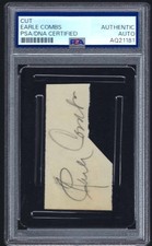 Earle Combs Autograph Signed Cut PSA/DNA