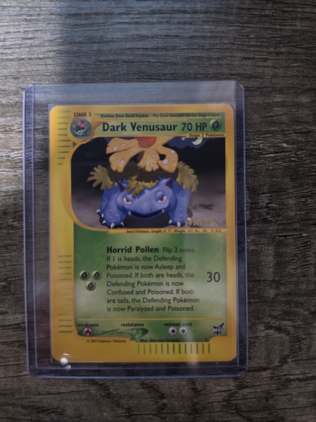 Pokemon TCG Dark Venusaur #7 Best of Game Winner Stamped Holo Promo 2003