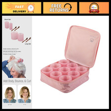 Heatless Hair Rollers Set - 18 Pc Volumizing Soft-Grip Long Hair Curlers