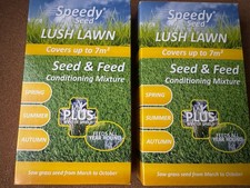 2 X Boxes Lush Lawn Seed & Conditioning Mix 300g Per Box Garden Grass 15.82 per kilo