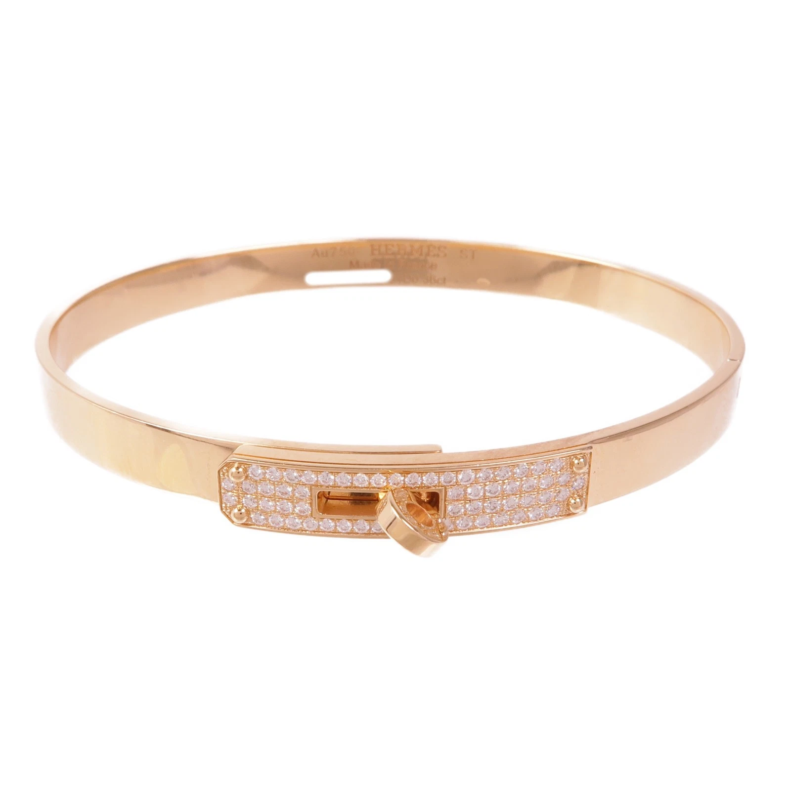 HERMÈS Bracciale HERMES Kelly con diamanti in oro rosa 18 carati