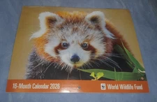 World Wildlife Fund 2026 Animals 8 x 10.5" CALENDAR Sloth Tiger Elephant Bears +