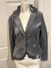 White House Black Market Women s Size 4 Velvet Blazer Grey Vintage Preppy Style