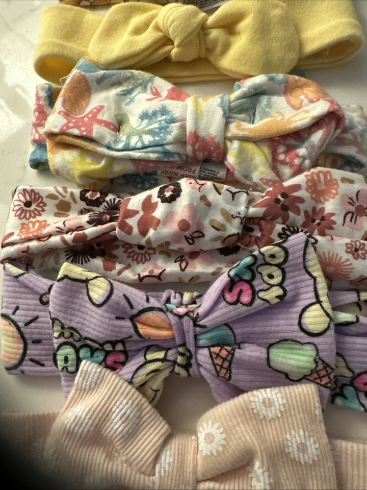 Pack de 6 diademas de lazo variedad conjunto para bebé niña colores pastel Foto 3 de 4