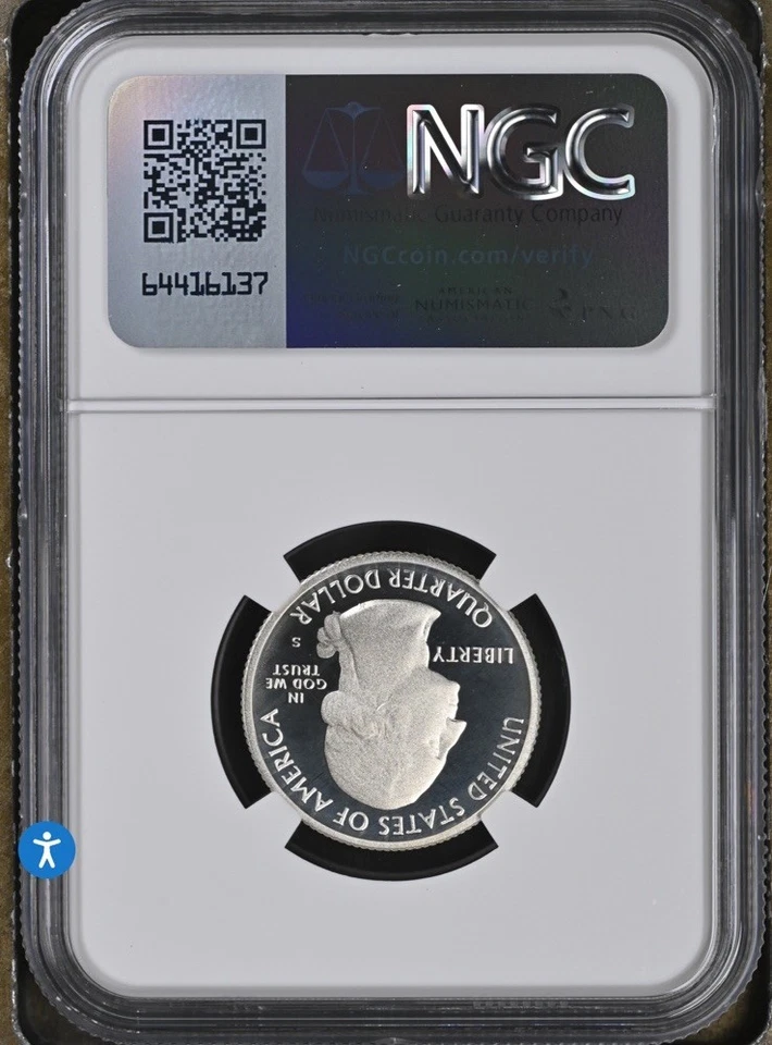 2011 S Silver 25c VICKSBURG PF70 Ultra Cameo NGC - Image 2 of 2