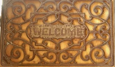 Antique Cast Iron N Orleans French Style *WELCOME* Entryway Floor Grate Rare