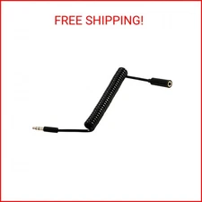 JacobsParts 3.5 MM Coiled Stereo Audio Aux Extension Cable M/F (3 FT)