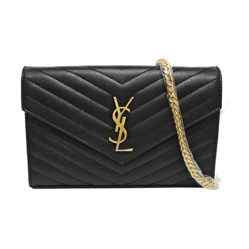 Yves Saint Laurent MONOGRAM Handbags Leather Black Free Shipping | Duties Paid