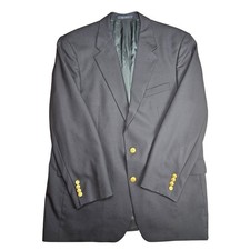 Chaps Ralph Lauren Mens Blazer Jacket Navy Wool Gold Button Size 46R