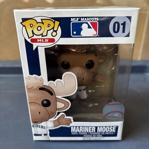 Funko Pop! Mariner Moose #01 MLB MASCOT New w/ Protector Vaulted White Jersey
