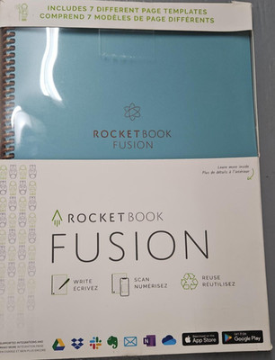 Rocketbook Fusion Smart Notebook, Seven Assorted Page Formats, Teal Cover 8.5x11