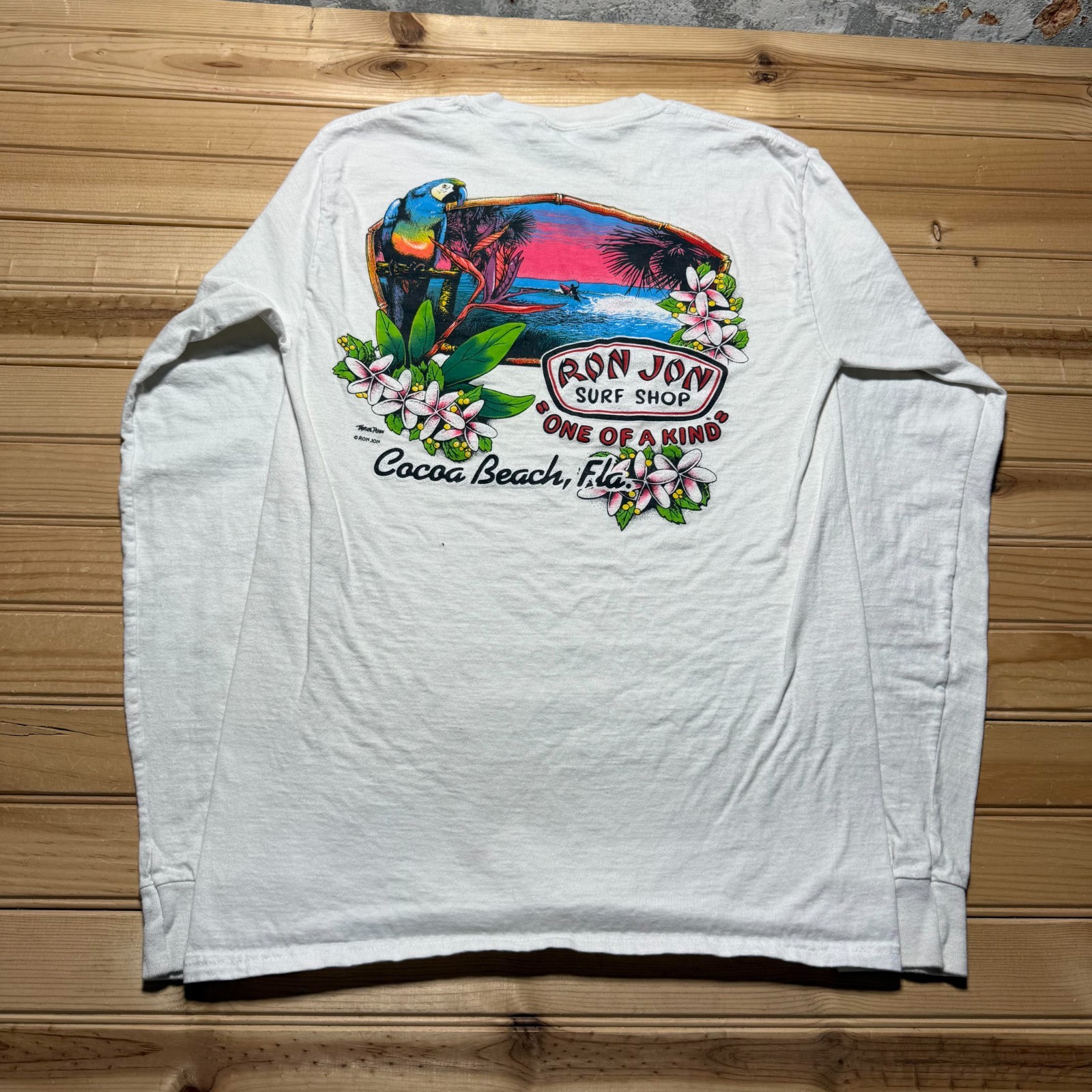 Vintage 90s Ron Jon Surf Shop Cocoa Beach Florida Tropical Souvenir Shirt Small