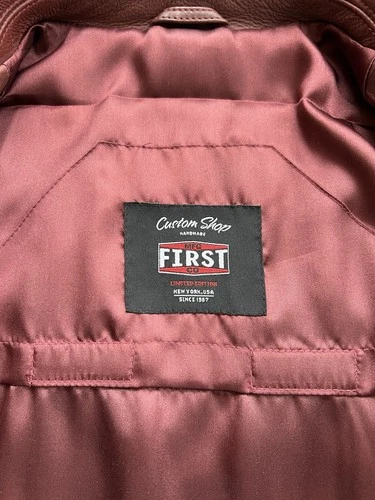First MFG Motorcycle Leather Bomber Jacket XL image 3