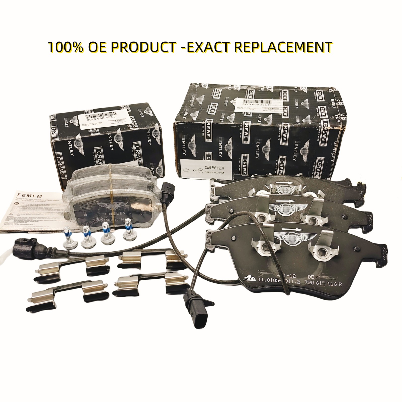 NEW Front & Rear Brake Pads Fit Bentley Continental Gt, Gtc, & Flying Spur OEM