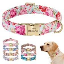 Personalized Dog Collar with Engraved Metal Buckle Custom Name Phone Number
