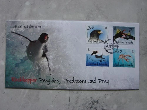 (K60)  FALKLAND ISLANDS 2013 PENGUINS PREDATORS AND PREY FDC