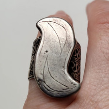 Statement Bandring mit Ornamenten Silber brei...