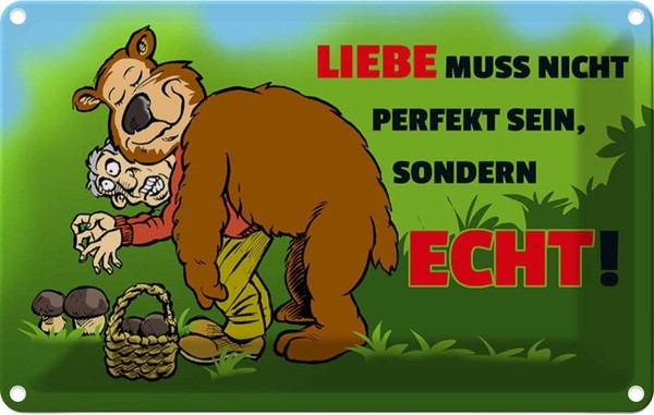 Blechschild 12X18 Cm Liebe Nicht Perfekt Sondern Echt Sein Spruch Zitat Deko Ges-image