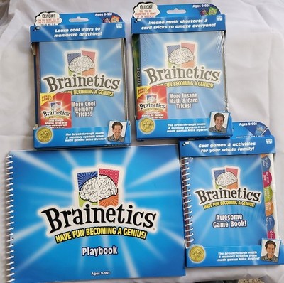 NEW Brainetics Learning Math And Memory System 2 Gamebooks 2 Expansion Packs Lot