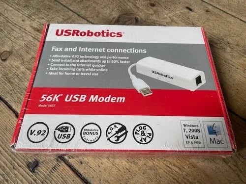 US Robotics 56K USB MODEM Model 5637 - White - BRAND NEW UNBOXED STILL SEALED