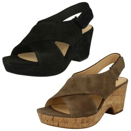 Damen Clarks Riemen U-Ausschnitt Keilabsatz Sandale Maritsa Lara Damen Clarks Riemen U-Ausschnitt Keilabsatz Sandale Maritsa Lara