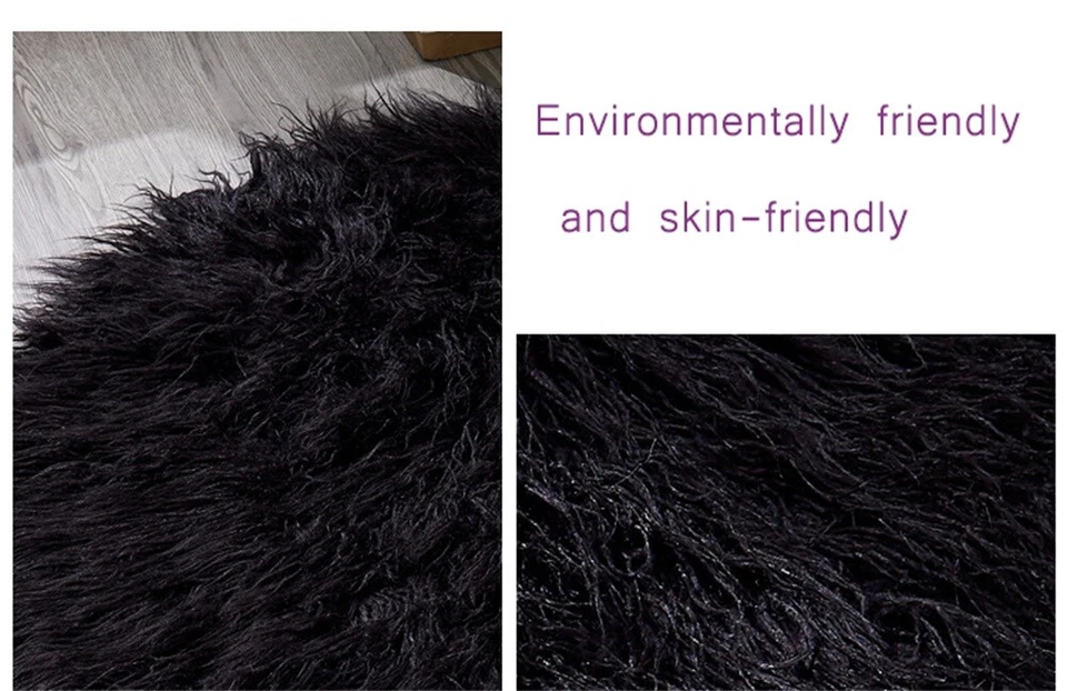 Alfombra Redonda Círculo Imitación Piel Alfombra Esponjosa Antideslizante Hogar Suave Alfombra Decoración Foto 4 de 4