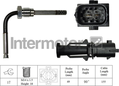 Sensor de temperatura de gases de escape Premier se adapta a Fiat Idea 2008-2012 1.2 D #1 - Imagen 2 de 2
