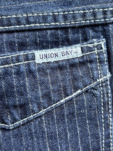 Union Bay Men’s Size 38x30 Blue Denim Striped Jeans Vintage Sportswear - Picture 13 of 16