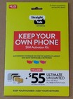 New Sealed Straight Talk Sim Activation Kit $55 Ultimate Unlimited 30 Day Plan