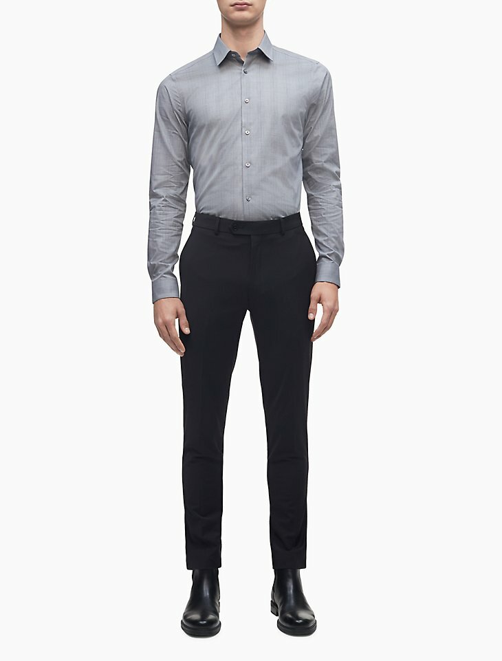 calvin klein steel non iron performance slim fit dress shirt Calvin Klein Steel Men's Slim Fit Non Iron Performance Herringbone Point  Collar Dress Shirt Wine Size 14.5x32-33