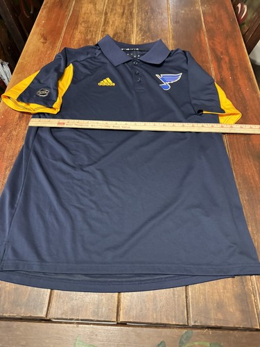 Herren St. Louis Blues Adidas Polo Größe Large schönes Hockey NHL Shirt Climachill - Bild 6 von 11