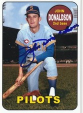 JOHN DONALDSON  SEATTLE PILOTS  1969 STYLE  SIGNED CUSTOM CARD
