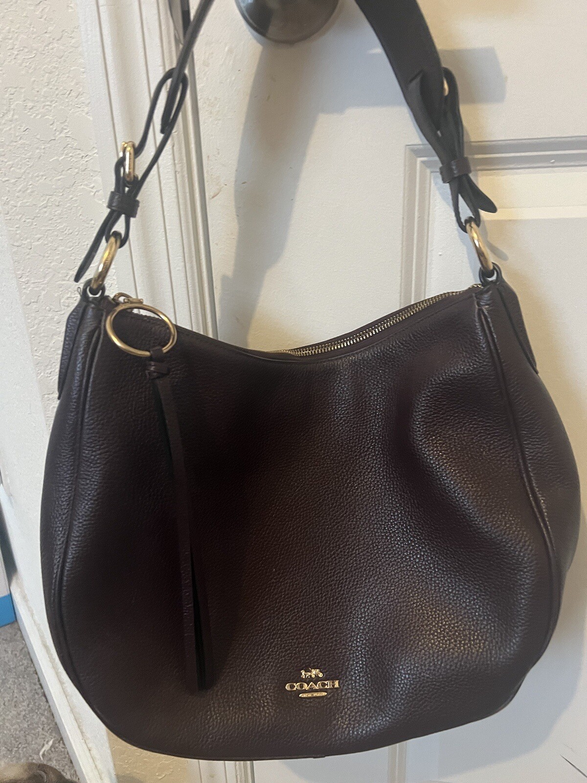 Coach Dalton 31 Leather Shoulder Handbag Oxblood 193971136363 eBay