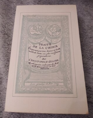 Traite de la chymie - 1980 - Christophe Glaser - Guenberg Reprint