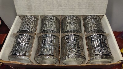 Boxed Set of 8 Libbey Artica Platinum 3.5'' Double Old Fashioned Rocks Glasses