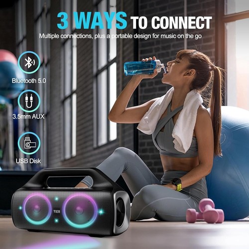 Portable 80W Wireless Speakers with Subwoofer, IP67 Waterproof for Adventures - Picture 8 of 10