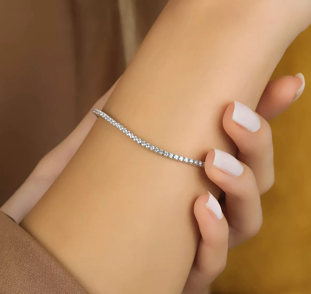 14K Solid White Gold 2.40 Carat Diamond Tennis Bracelet eBay