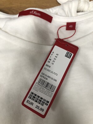 s.Oliver T-shirt Femme Blanc Casual Basic (EU 36