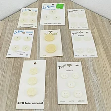 Button Lot Shades of White Multi Brands Sewing Craft Closures and Connectors