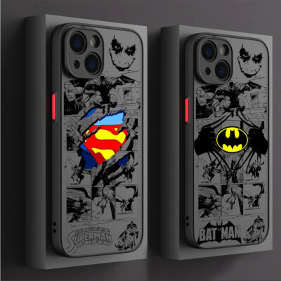 case for iphone 14 pro max plus Batman Spiderman Superman Soft Silicone Cover