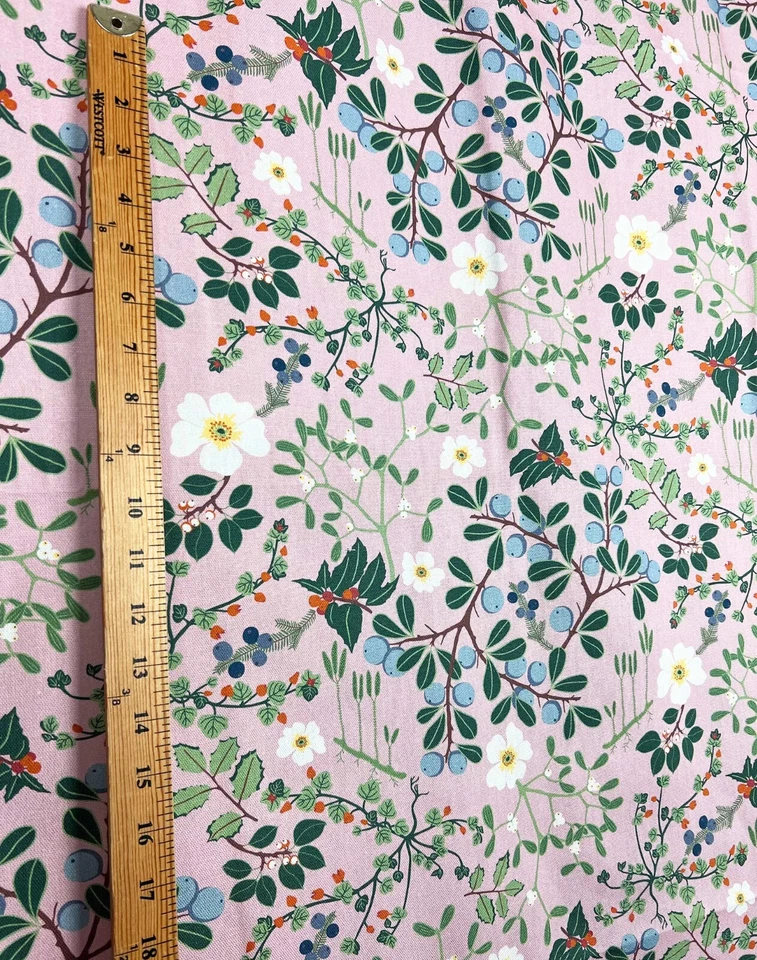 Klippan Yllefabric Blackthorn 100% cotton broadcloth fabric pink floral Scandi - Image 4 of 4