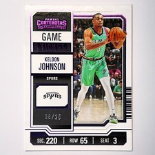 Jeremy Sochan 2023-24 Panini Contenders #70 Game Ticket 08/25 Purple Foil