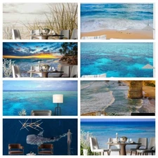 3D Sky Beach Landscape Self-adhesive Wallpaper Removable Wallpaper Wall Mural