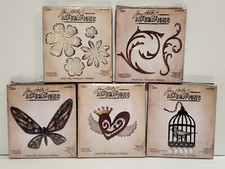 Jim Holtz Sizzix Alterations BIGZ DIE Lot of 5 Sizzix Heart Wings Caged Bird Etc