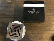 Signature Hardware Adelphi 4" Square Shower Drain in Brushed Nickel SH607BN