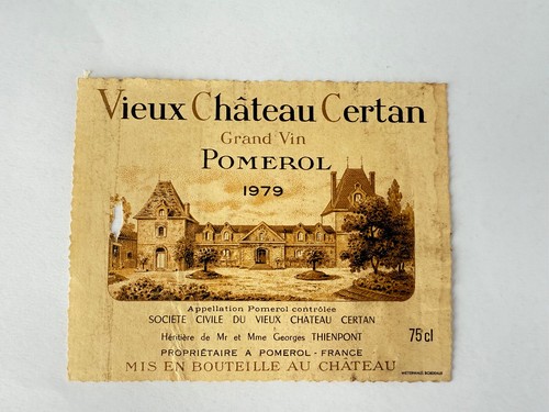 Etiquette VIEUX CHATEAU CERTAN 1979 Pomerol Wine Label Weinetikett