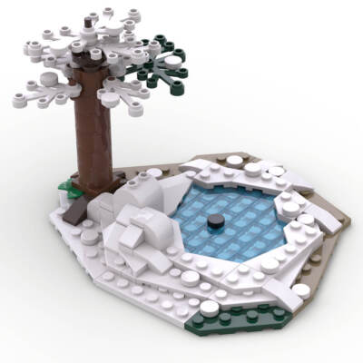 MOC-96286 Medieval Frozen Lake 306 Pieces Good Quality Bricks Building Block Kit
